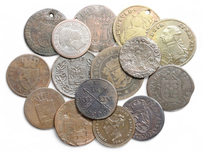 EUROPE: Heraldry & Monarchy - Mixed Jeton Lot with Armorial and Regal Themes, 15pcs, 45g (1 of 1)