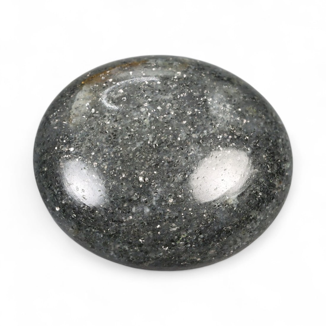 71.83 Carats Galaxy Silver-Black Sunstone Gems - Natural Indian Stones: This shimmering parcel of sunstone glistens with a galaxy-like mix of silvery flecks suspended in deep graphite-black. The visual impact is bold and dramatic, as countless metallic inclusions catch an