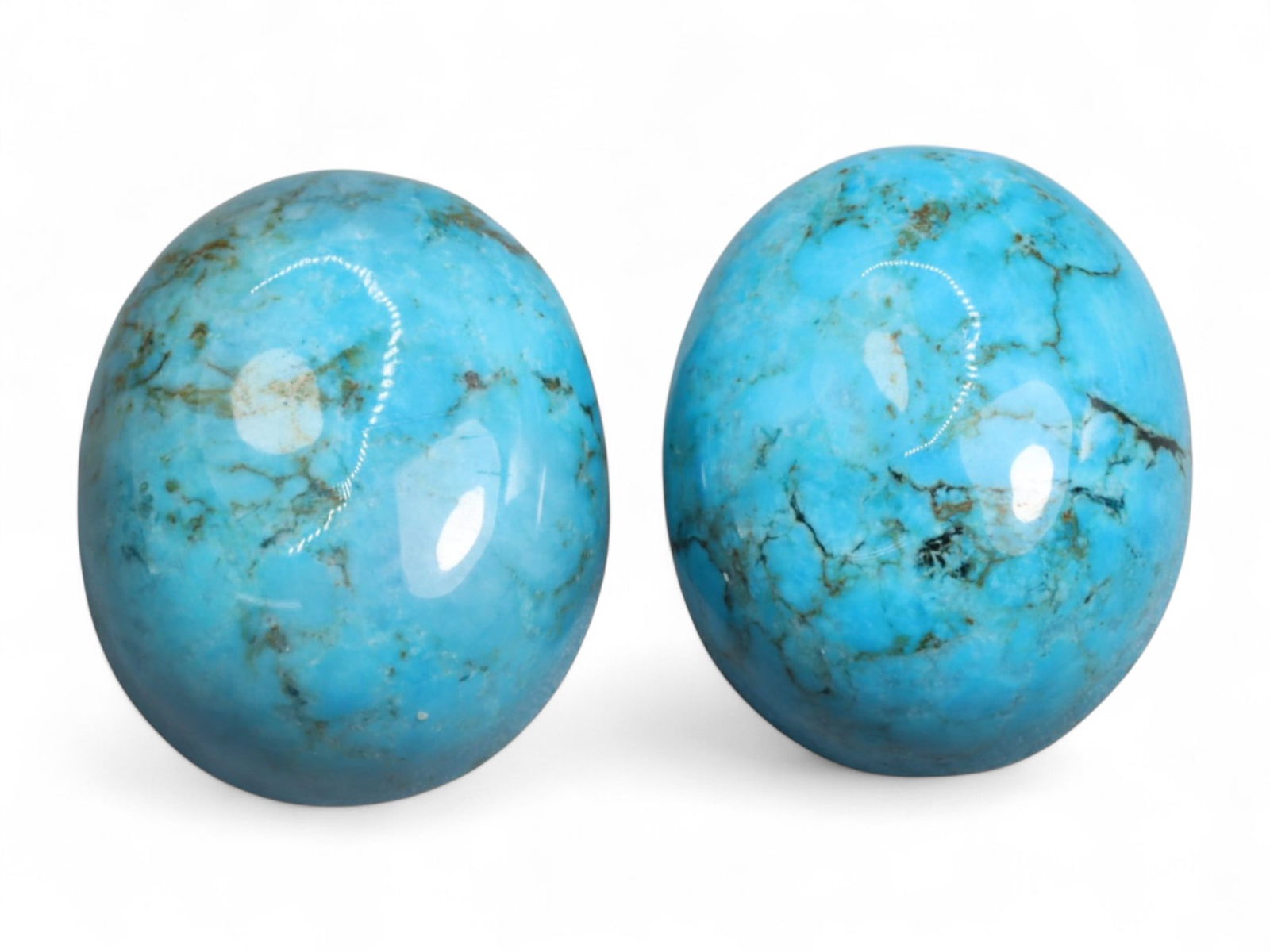 12.10 Carats Sky Blue Turquoise Cabochon Pair - Natural American Stones (1 of 1)