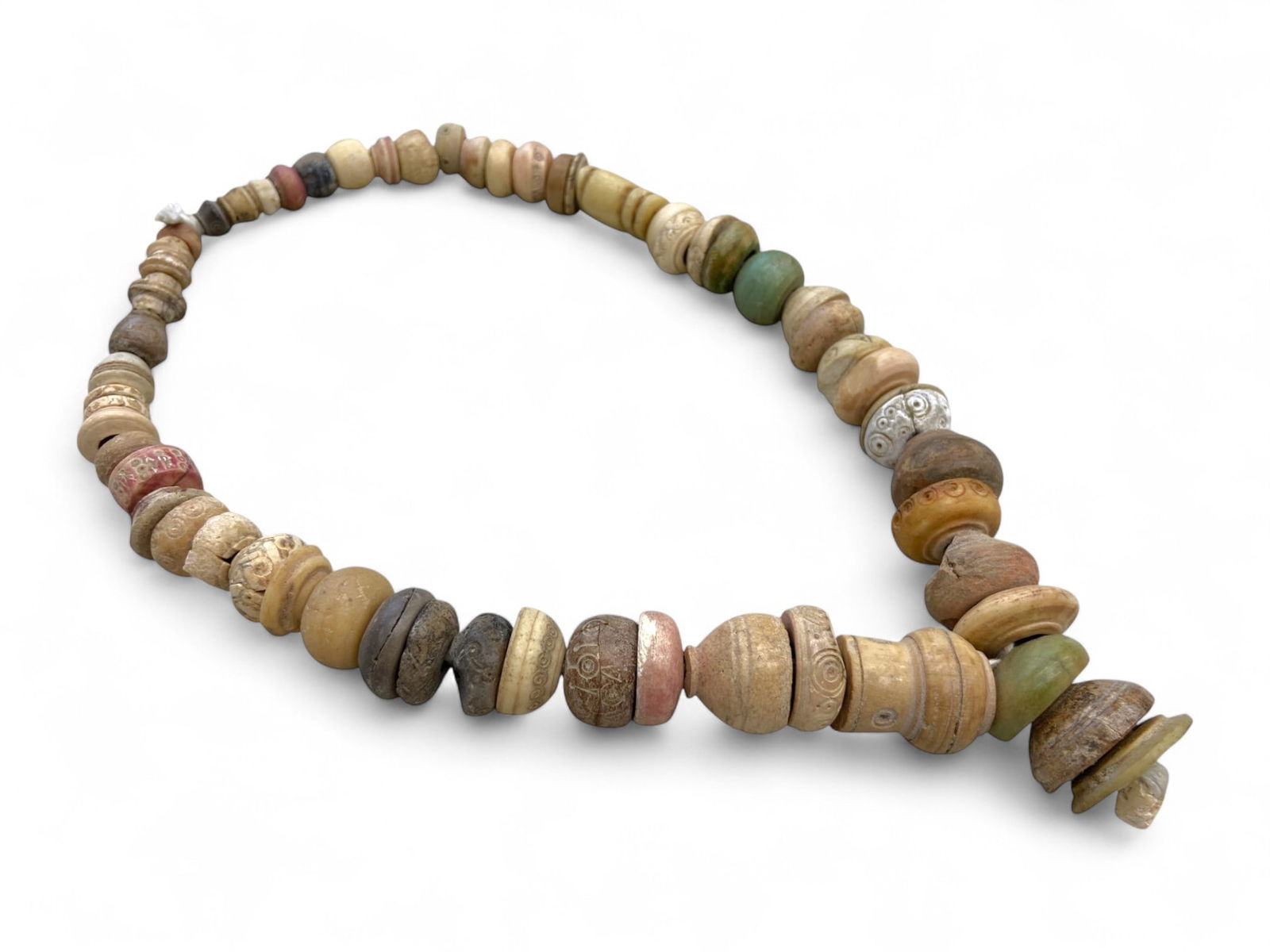 Ancient Indus Valley Decorative Spindle Whorl Bead Strand, c. 3rd-1st Millennium BCE, 116g (1 of 2)