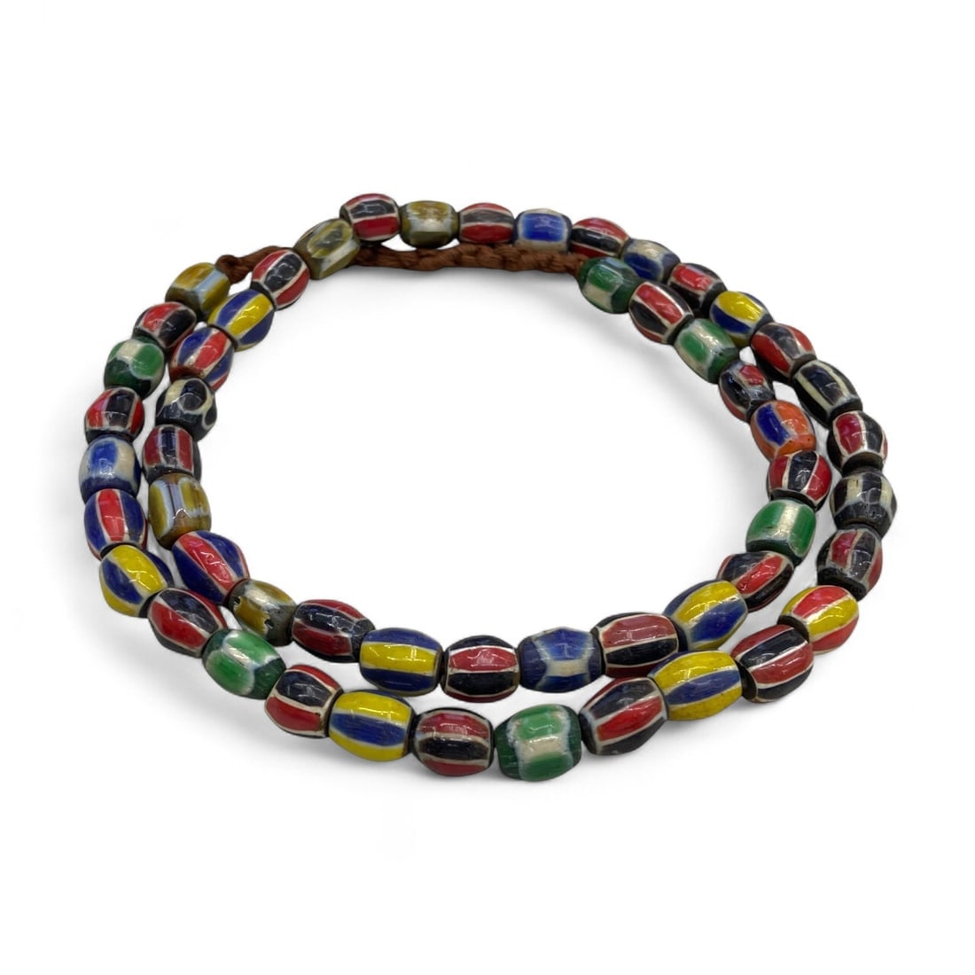 Antique Venetian Chevron Trade Bead Strand, Multi-Color Glass, 75g (1 of 1)