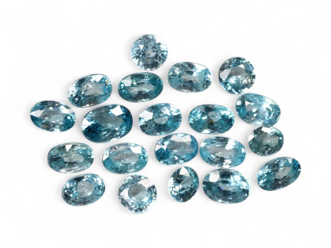 15.35 Carats Icy Blue Zircon Parcel - Natural Cambodian Stones (1 of 1)