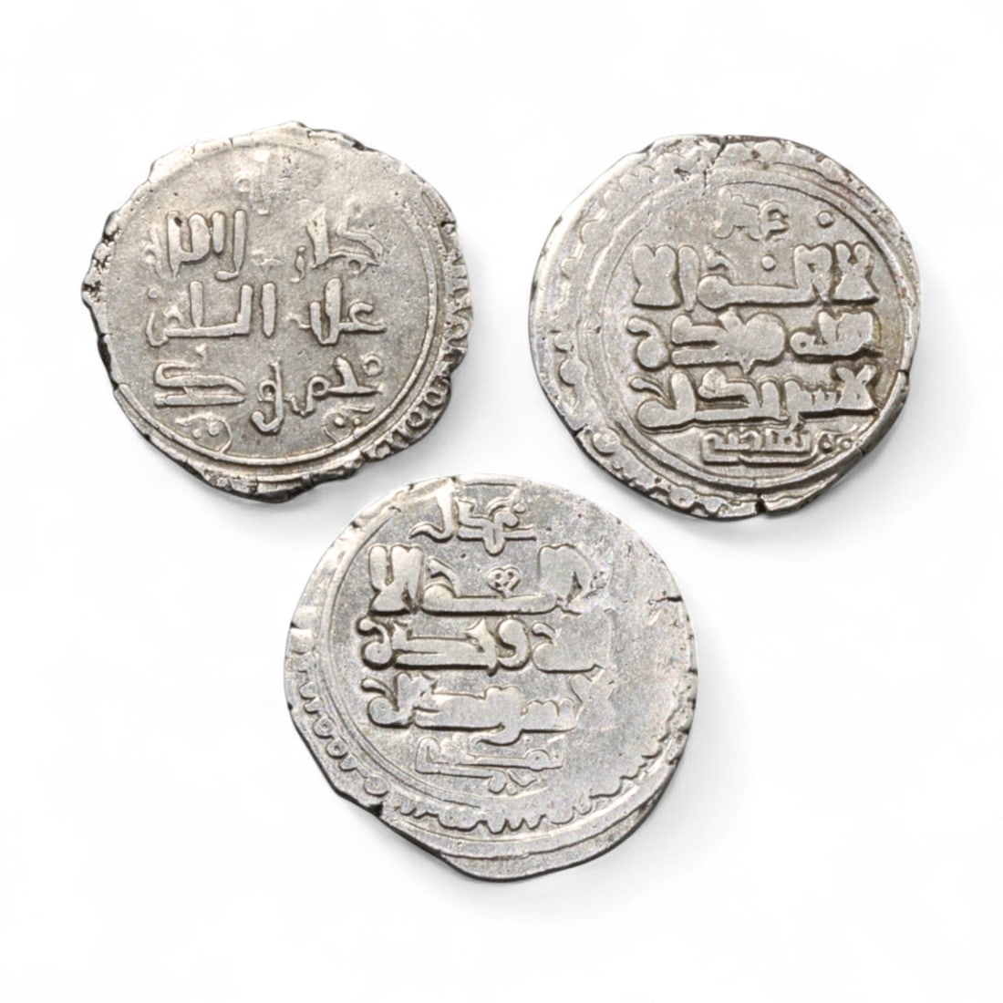 Ancient Medieval Abbasid Silver Dirham Coins Collection, c. 9th-10th Century CE, 8g (1 of 2)