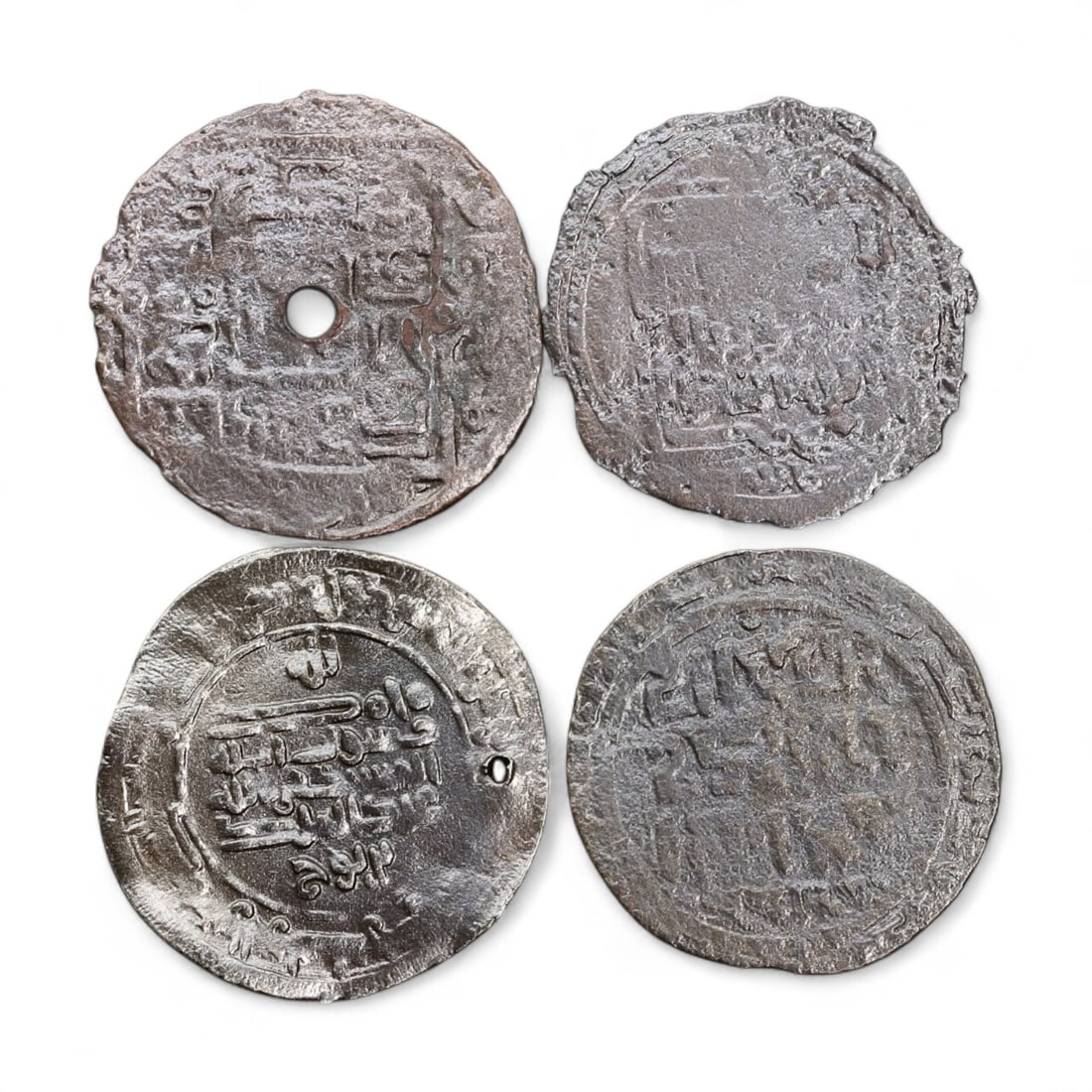 Ancient Medieval Mongol Empire Silver Dirham Coins Collection, c. 13th-14th Century CE, 11g (1 of 2)