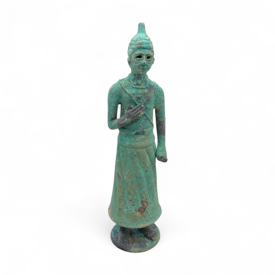 Ancient Luristan Standing Worshipper Bronze Figurine, c. 9th-7th Century BCE, 240g (1 of 4)