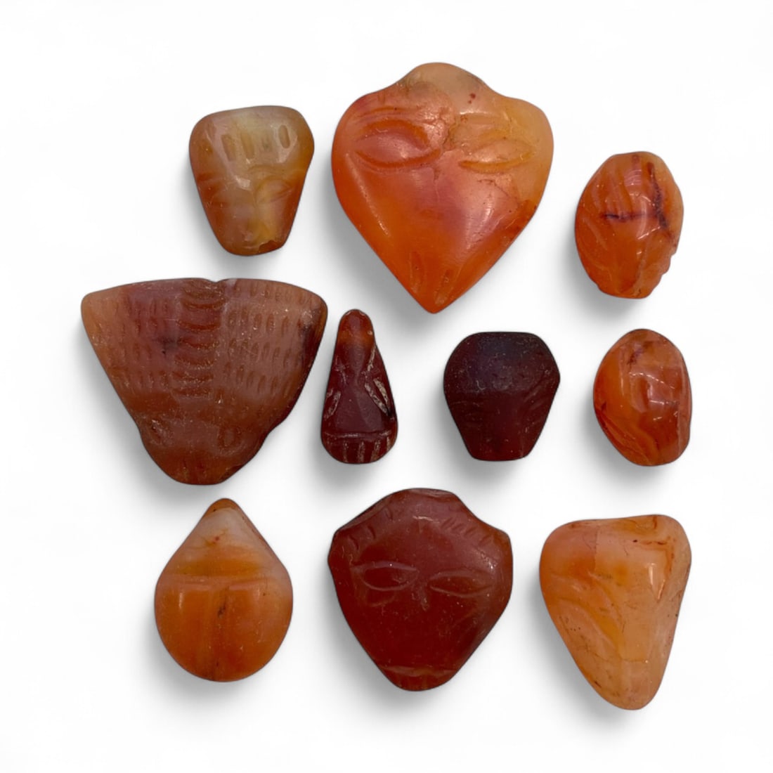 Ancient Coptic Egyptian Carnelian Zoomorphic Amulet Collection, c. 5th-7th Century CE, 37g (1 of 1)