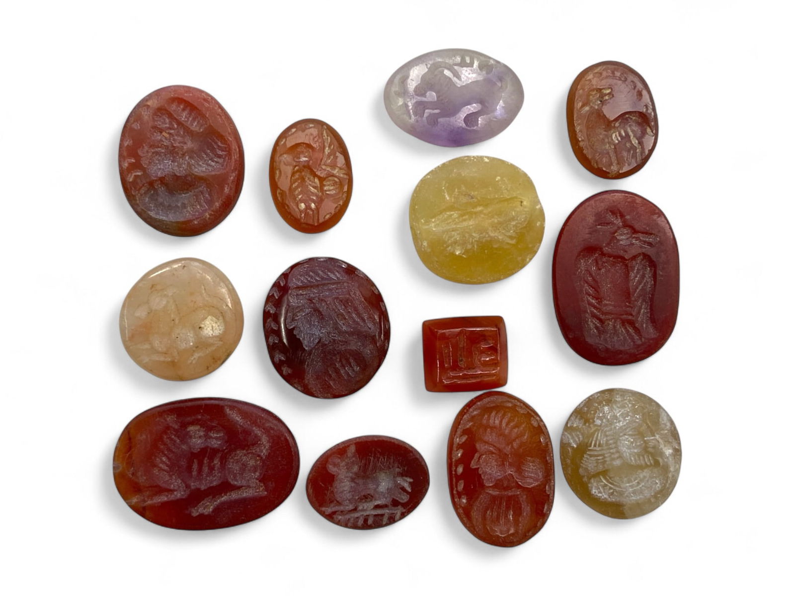 Ancient Roman and Parthian Mythological Intaglio Gemstone Collection, c. 1st BCE-3rd CE, 23g (1 of 1)