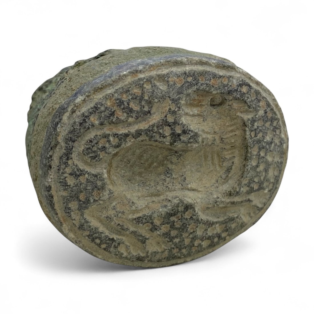 Ancient Near Eastern Conoid Stamp Seal of Reclining Animal, c. 2nd-1st Millennium BCE, 96g (1 of 2)