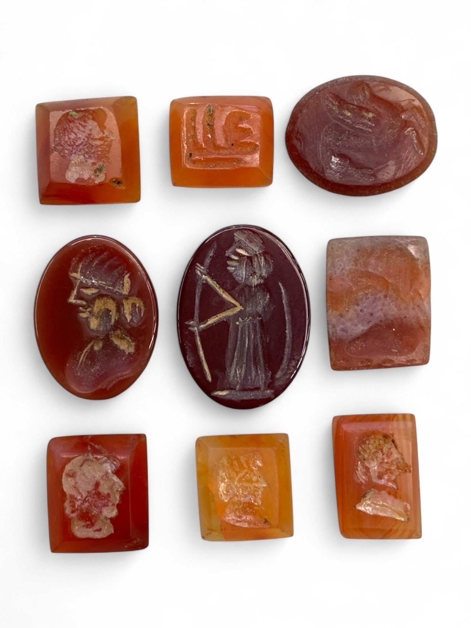 Ancient Roman Carnelian and Agate Intaglio Seal Collection, c. 1st Century BCE-3rd Century CE, 8g (1 of 1)
