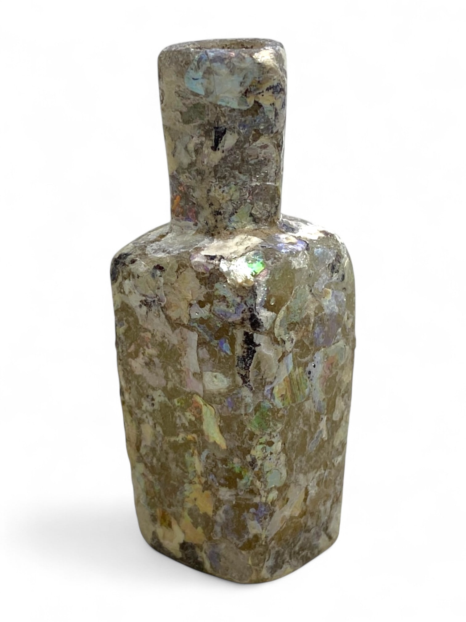 Ancient Roman Faceted Glass Perfume Bottle, c. 1st-3rd Century CE, 28g (1 of 3)