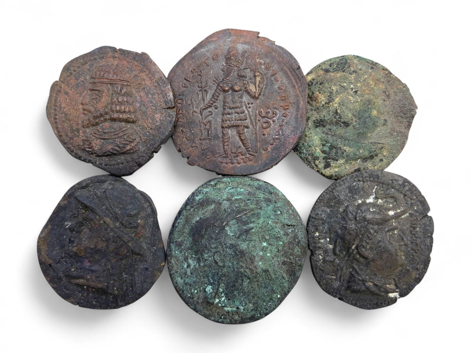 Ancient Medieval Near Eastern Bronze Portrait Medallions Collection, c. 5th-10th Century CE, 118g (1 of 2)