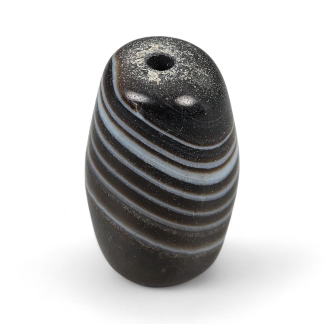 Ancient Medieval Himalayan Silk Road Eye Banding Agate Bead, c. 9th-13th Century CE, 1.9cm, 2.00g (1 of 3)