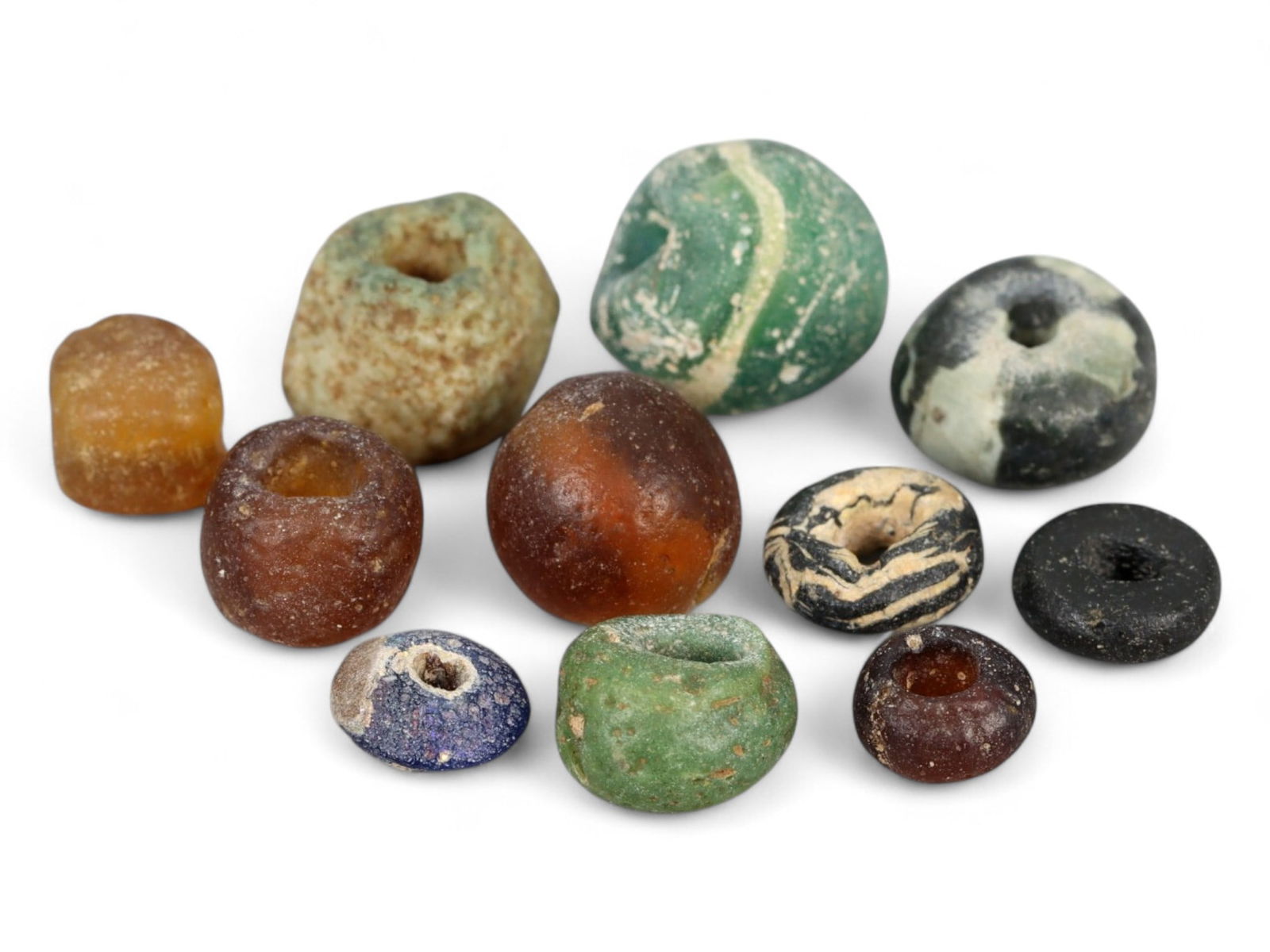 Ancient Roman Multicolor Glass Bead Assortment, c. 1st-3rd Century CE, 2.8g (11pcs) (1 of 1)
