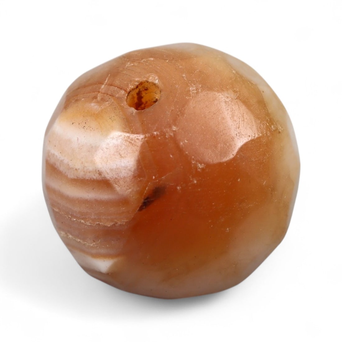 Ancient Islamic Faceted Carnelian Prayer Bead, c. 9th-12th Century CE, 1.6cm, 5.9g (1 of 3)