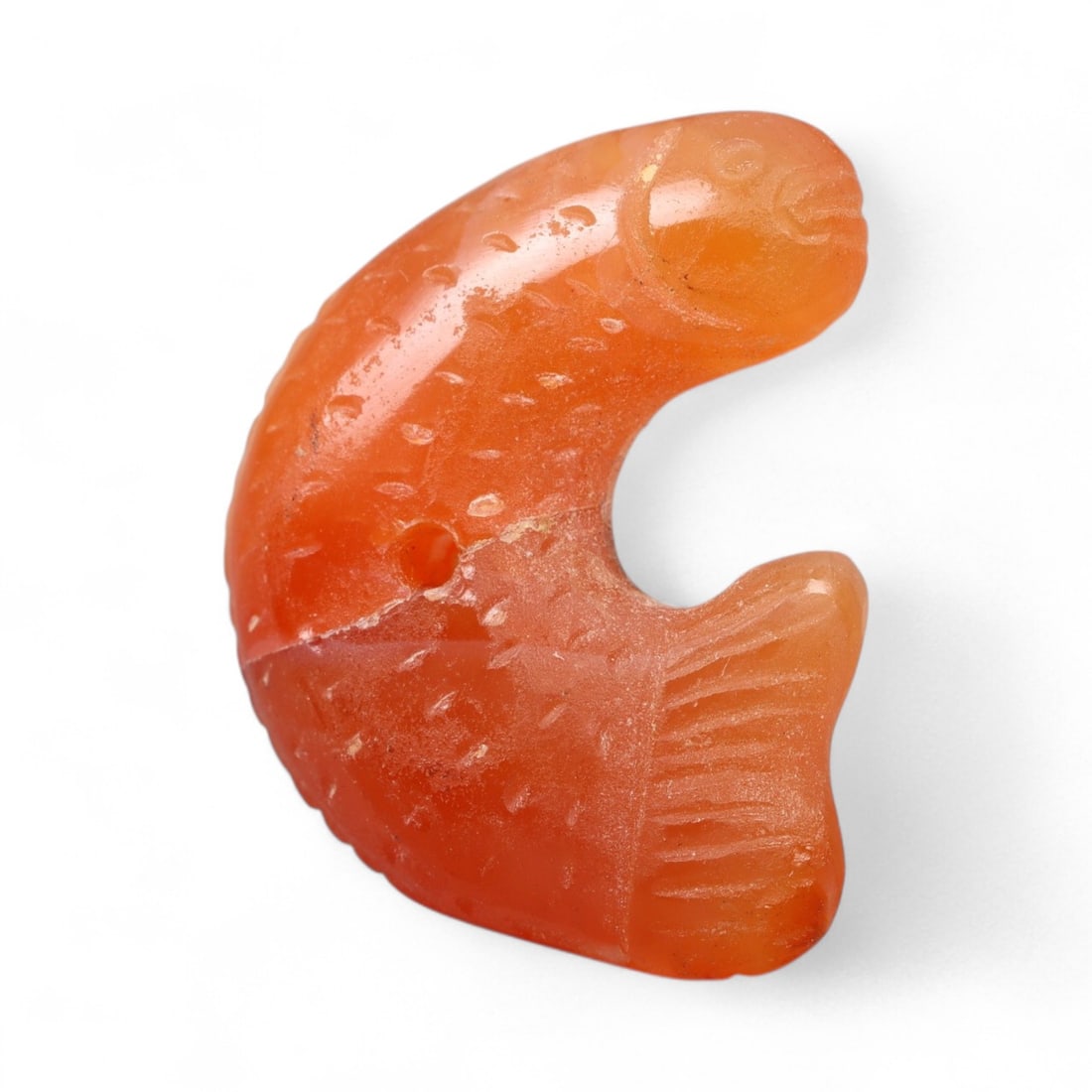 Ancient Coptic Egyptian Fish Symbol Carnelian Amulet, c. 6th-8th Century CE, 4.3g (1 of 3)