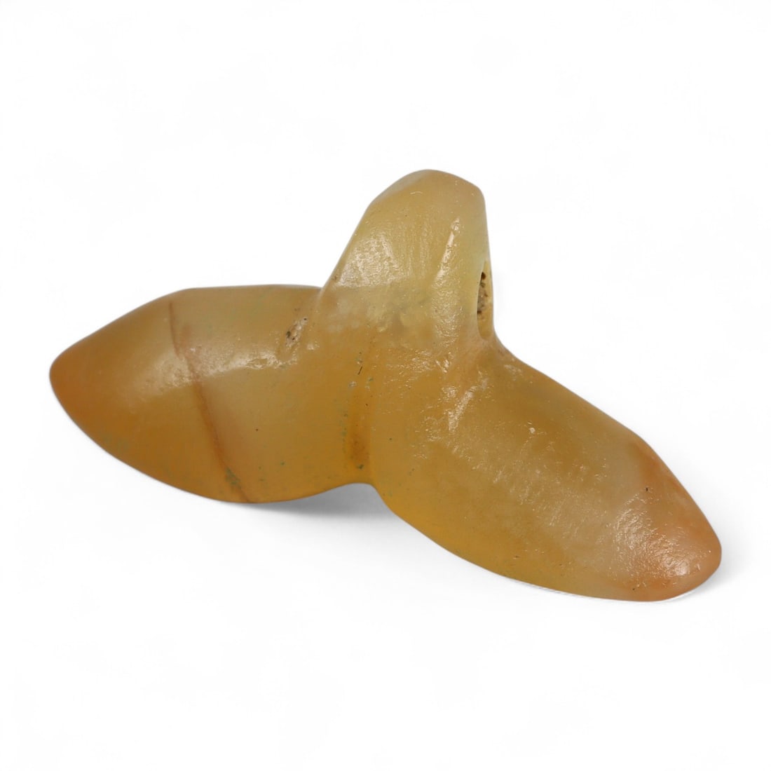 Ancient Coptic Egyptian Fly Symbol Carnelian Amulet, c. 4th-7th Century CE, 2cm, 1g: This striking carnelian amulet, carved in the form of a stylized fly, originates from Coptic Egypt during the 4th-7th century CE-a period defined by spiritual transformation and symbolic continuity. T