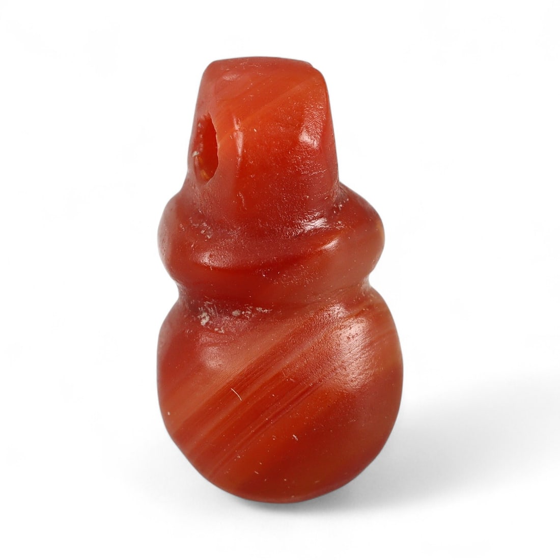 Ancient Coptic Egyptian Spiral-Form Carnelian Amulet, c. 6th-8th Century CE, 1g (1 of 2)