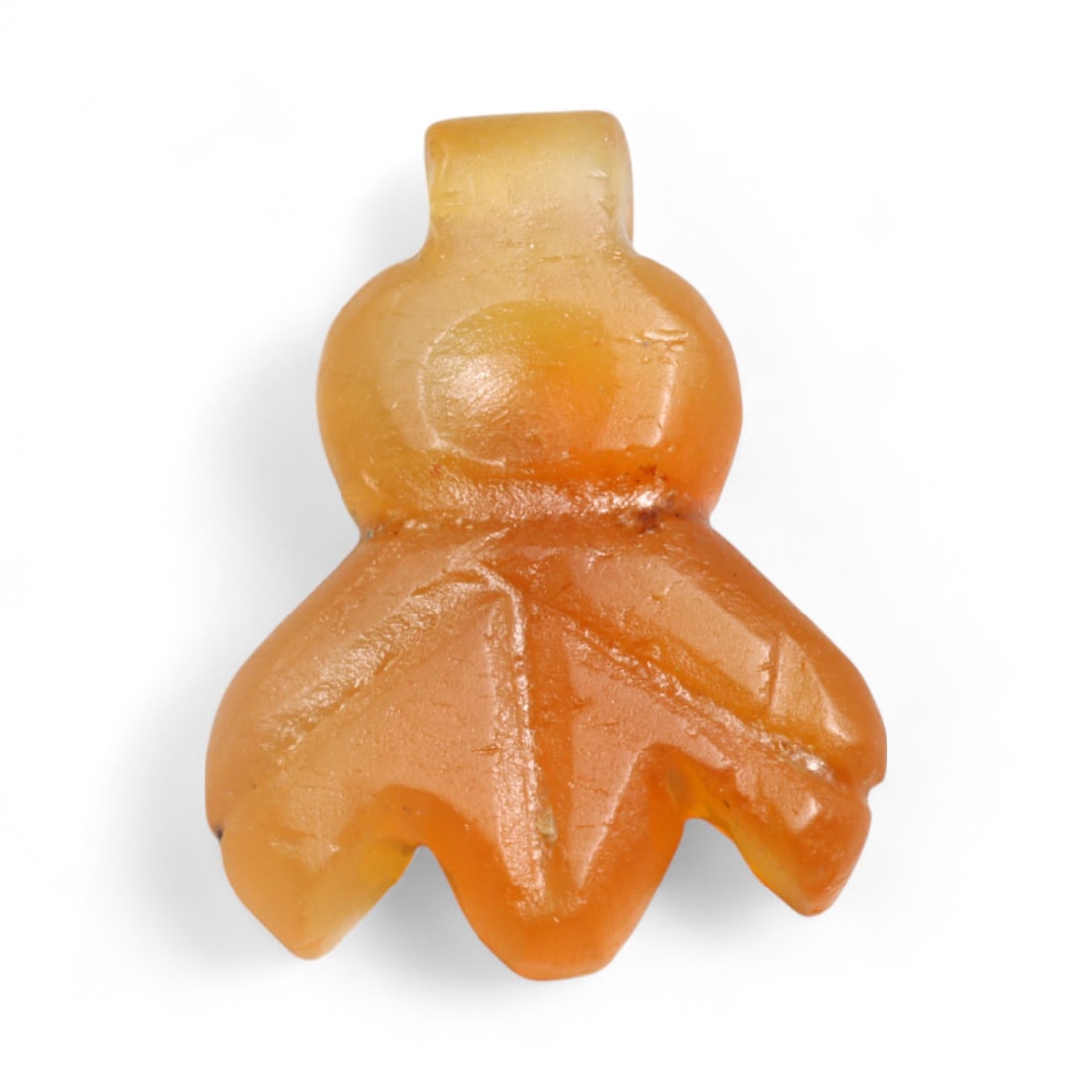 Ancient Coptic Egyptian Tri-Lobed Leafform Carnelian Amulet, c. 6th-8th Century CE, 1.98g (1 of 3)