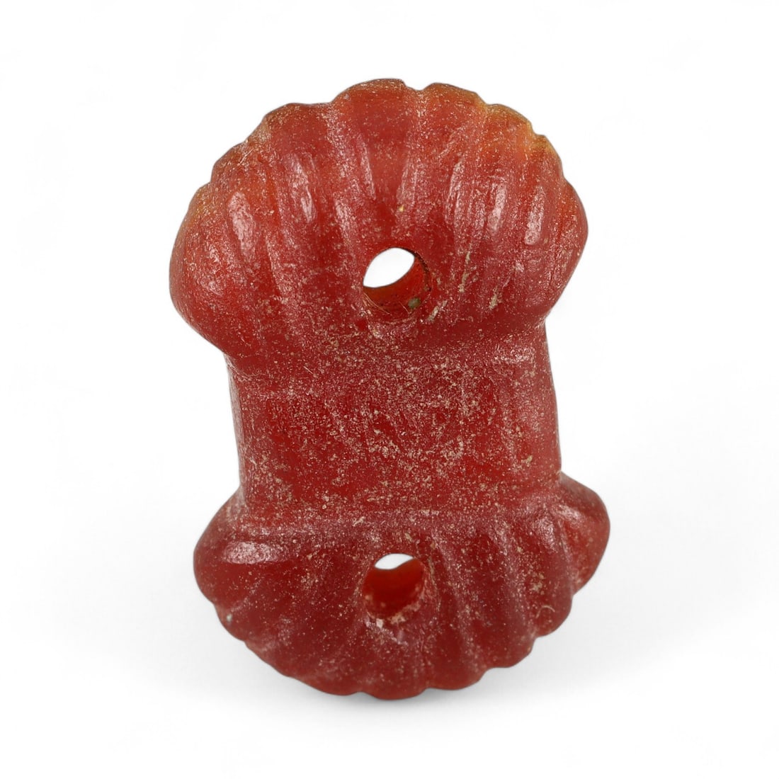 Ancient Coptic Egyptian Double-Drilled Carnelian Amulet, c. 6th-8th Century CE, 1g (1 of 2)