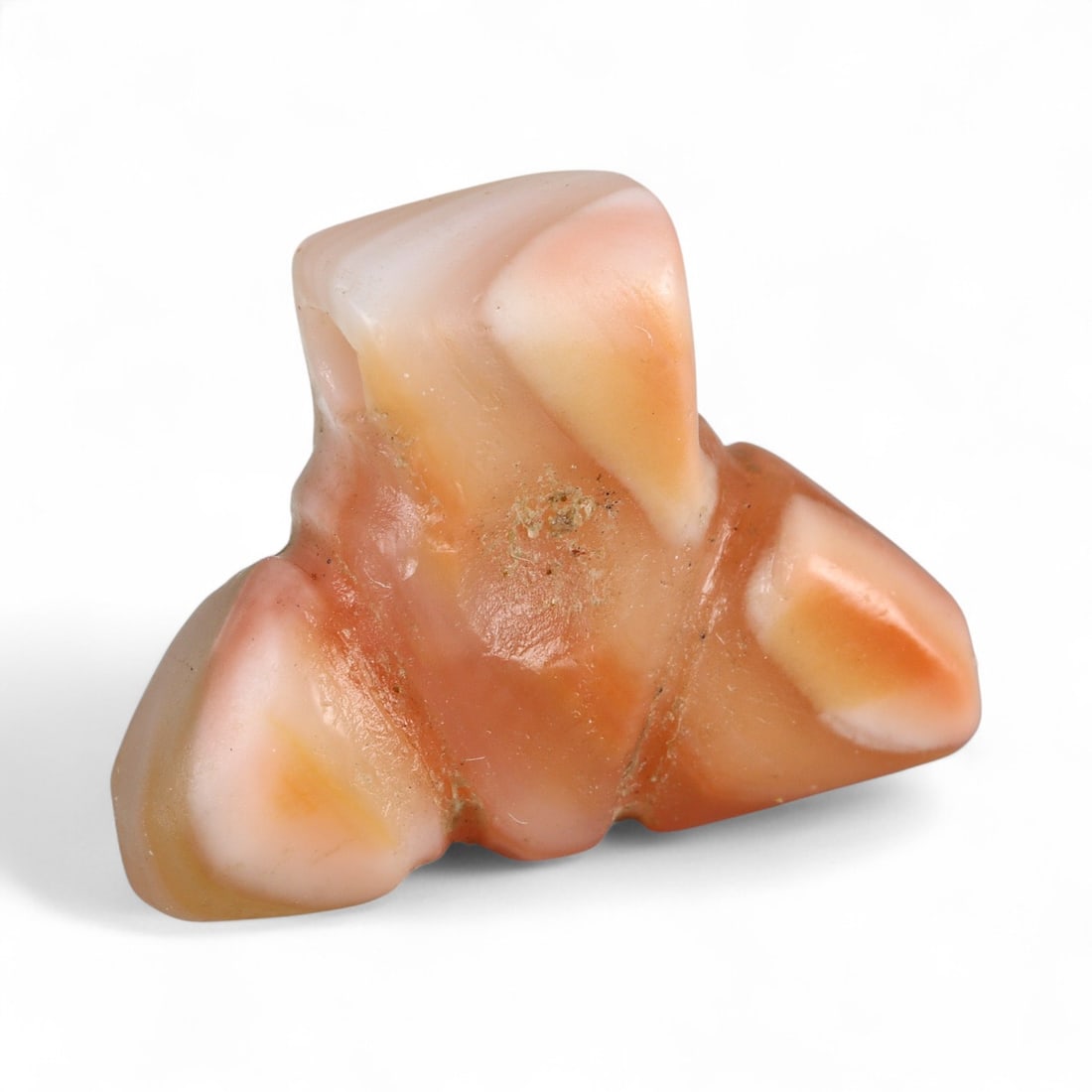 Ancient Coptic Egyptian Fly Symbol Carnelian Amulet, c. 4th-7th Century CE, 1.7cm, 2g: This striking carnelian amulet, carved in the form of a stylized fly, originates from Coptic Egypt during the 4th-7th century CE-a period defined by spiritual transformation and symbolic continuity. T