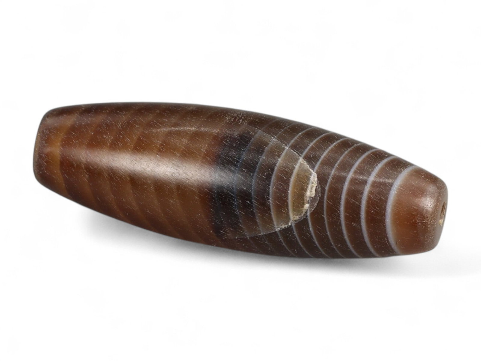 Antique Tibetan-Himalayan Banded Agate Trade Bead, 17th-19th Century, 3cm, 4.24g (1 of 3)