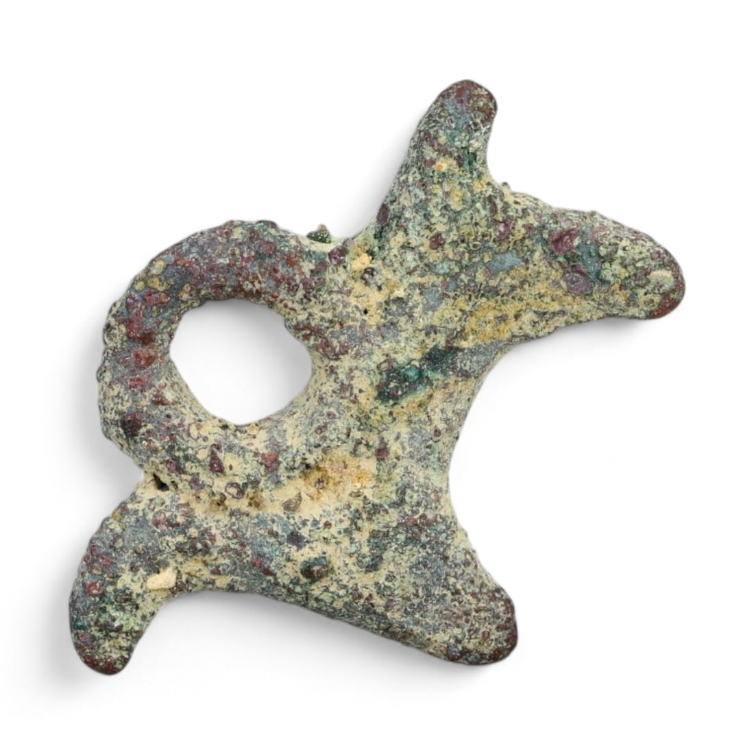 Ancient Luristan Bronze Goat Amulet, Iron Age, c. 1200-800 BCE, 2x1.5cm, 1.69g (1 of 2)