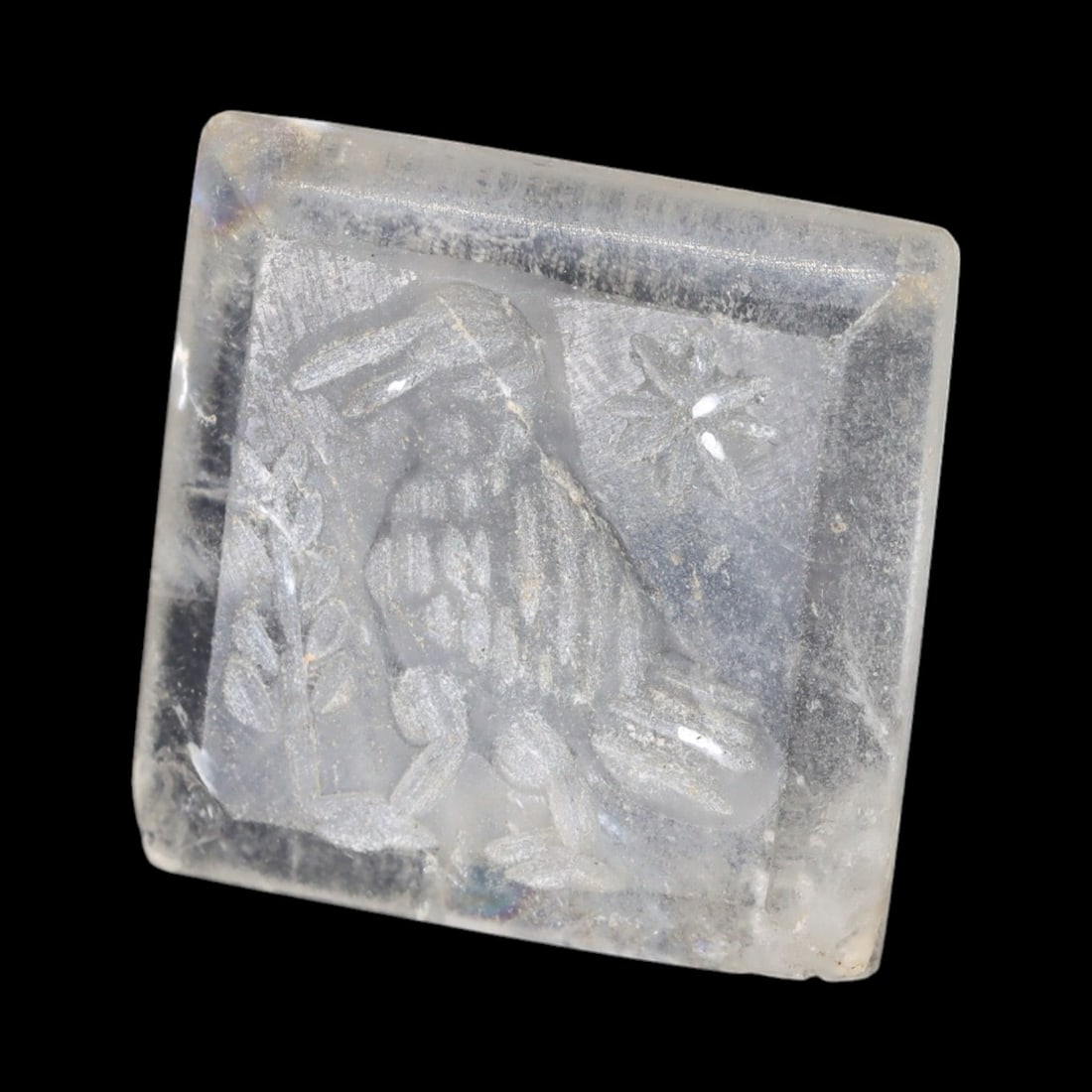 Ancient Persian Achaemenid Vulture Intaglio Seal in Crystal, c. 5th-4th Century BCE, 5.9g (1 of 2)