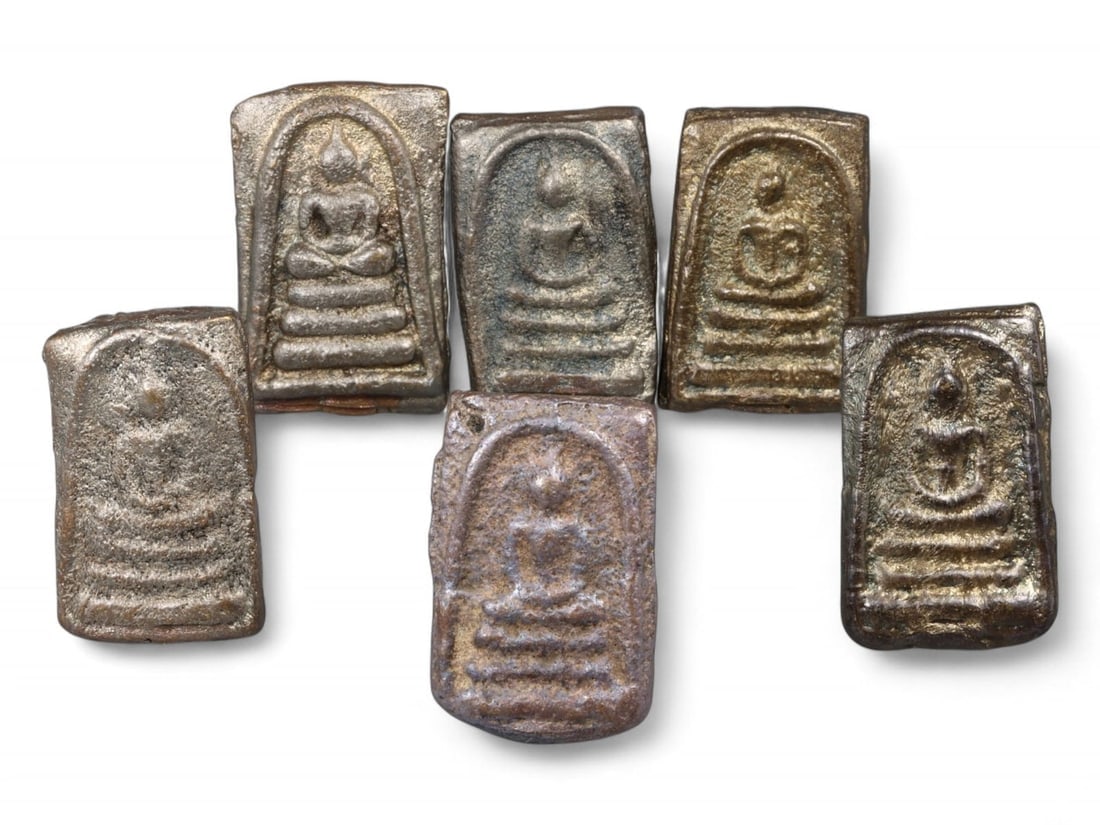 Antique Thai Somdej Bronze Votive Amulet Collection, 3.5-4cm, 203g (1 of 2)