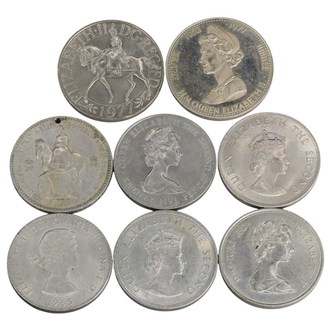 UNITED KINGDOM & CHANNEL ISLANDS: Elizabethan Milestones - Commemorative Crown Coin Lot, 40mm (1 of 2)