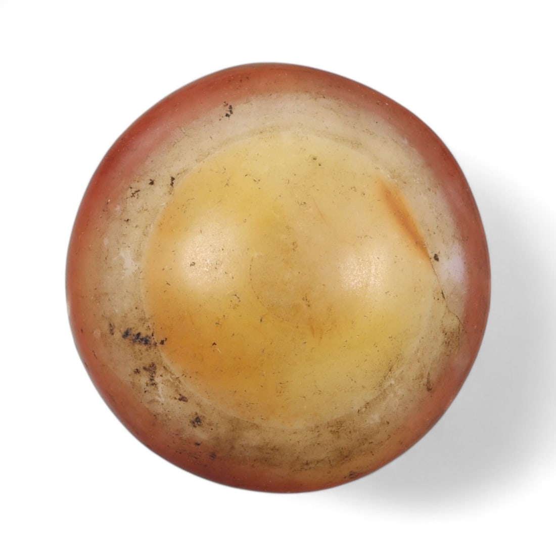 Ancient Persian Luk Mik "Goat Eye" Agate Prestige Amulet, c. 3rd-9th Century CE, 2cm, 15g: This remarkable Luk Mik "Goat Eye" amulet, is a rare oversized example of one of Persia's most iconic talismanic bead forms. Carved from banded agate, its natural concentric eye-like formation is espe