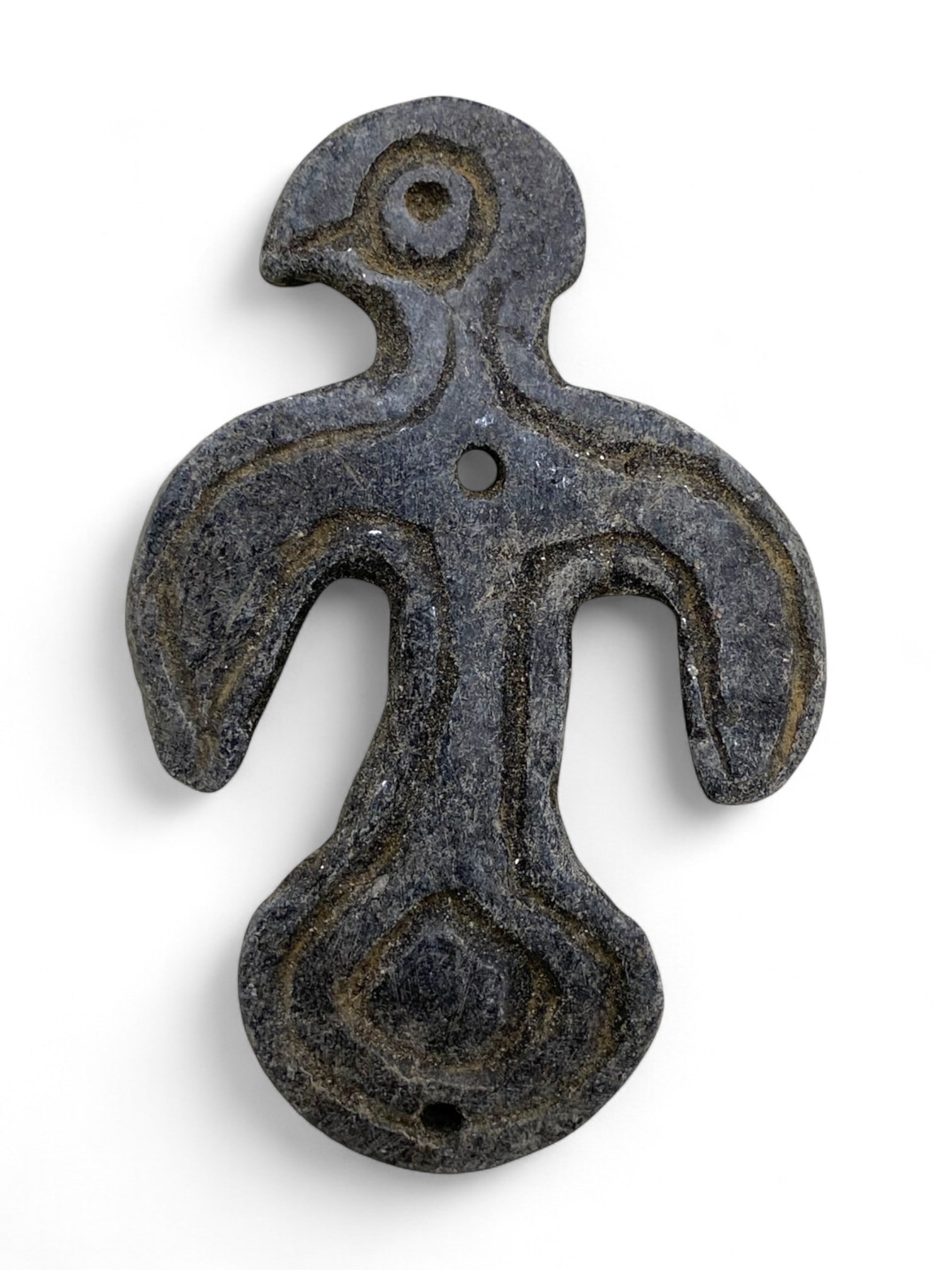 Ancient Scythian Shamanic Bird Totem Black Stone Pendant, c. 5th-3rd Century BCE, 16g (1 of 2)