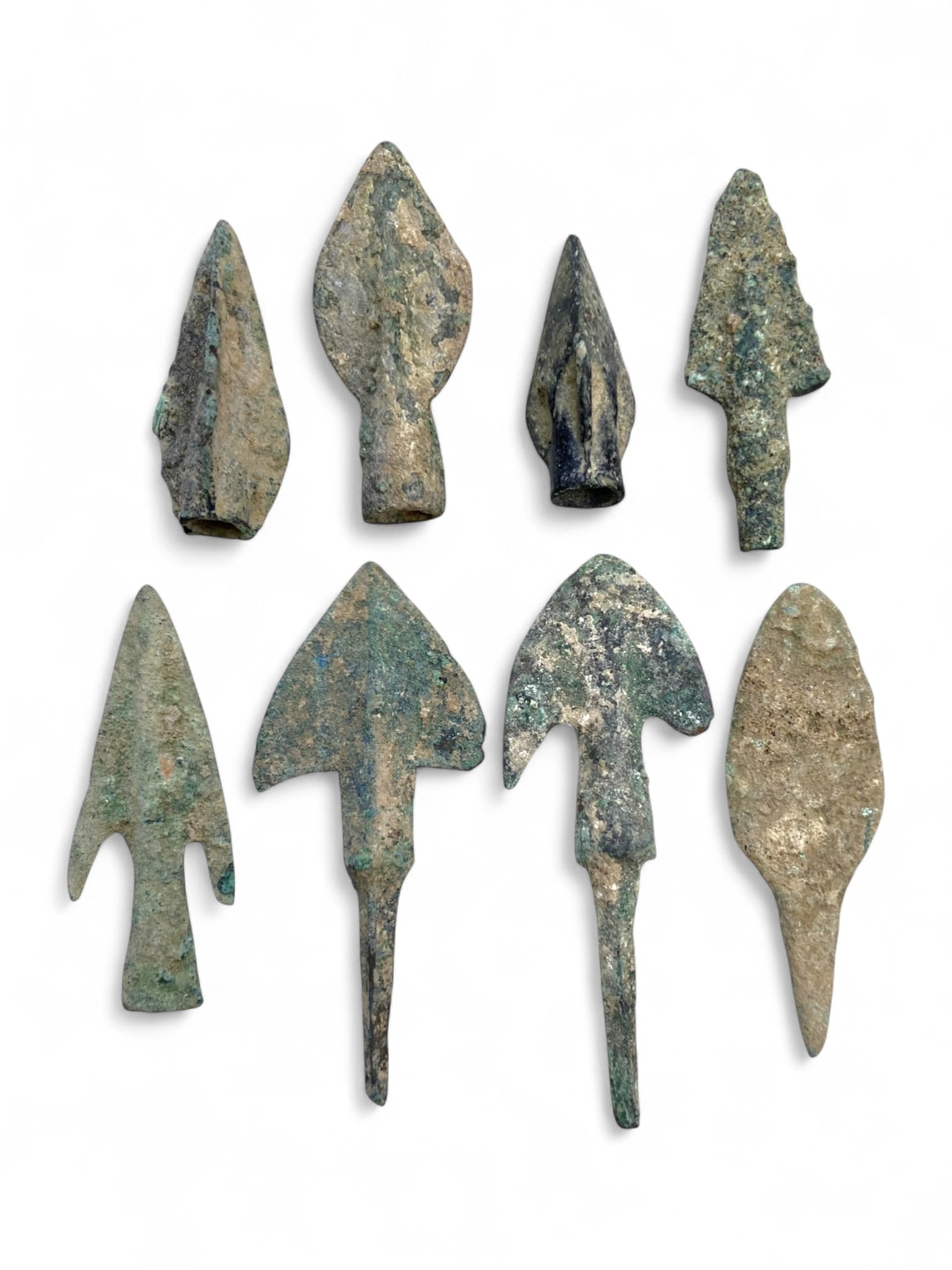 Ancient Luristan Bronze Arrowhead Collection of Eight Types, c. 10th-7th Century BCE, 31g (1 of 1)