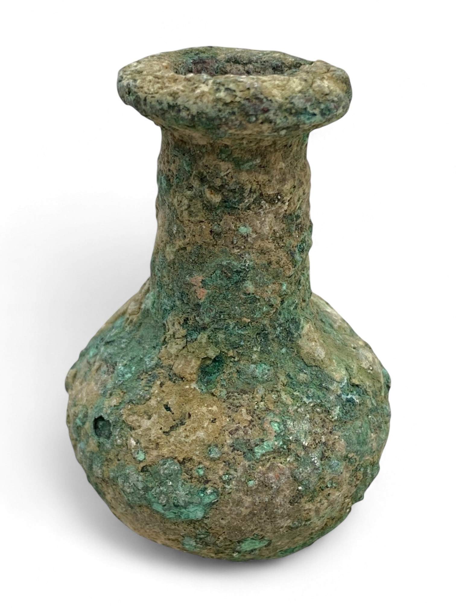 Ancient Roman Bronze Unguentarium Small Vessel, c. 1st-3rd Century CE, 121g (1 of 2)