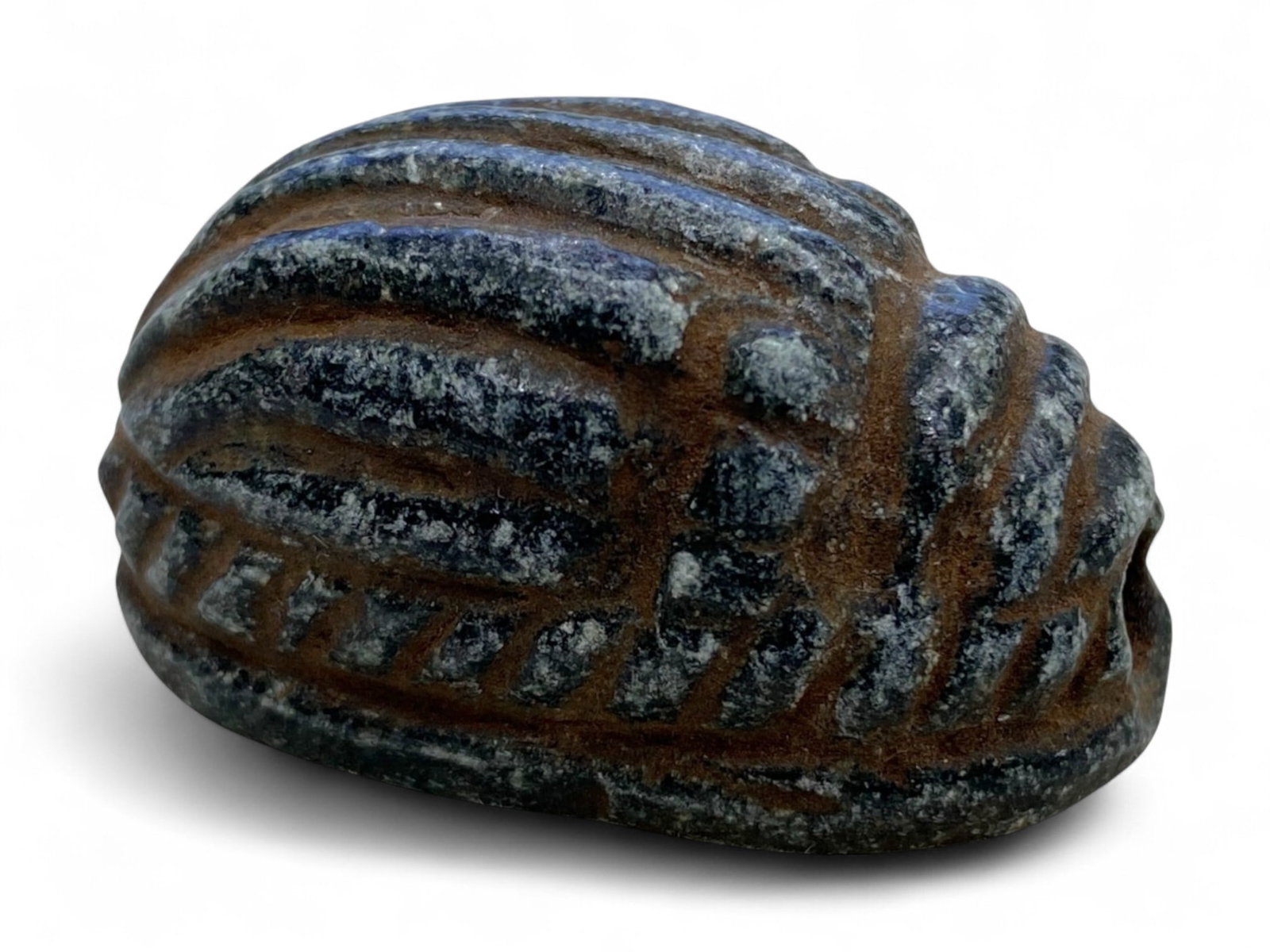 Ancient Egyptian Black Steatite Scarab Amulet with Stylized Patterning, c. 664-332 BCE, 24g (1 of 3)