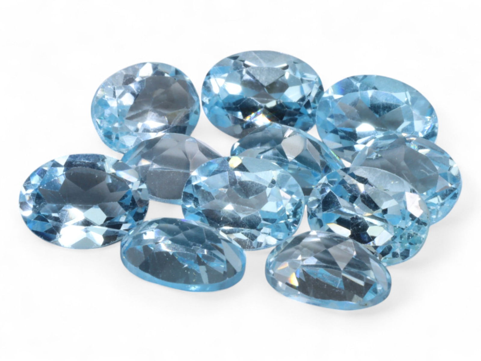 17.00 Carats Sky Blue Topaz Oval Parcel - Natural Brazilian Stones, 8mm (1 of 1)