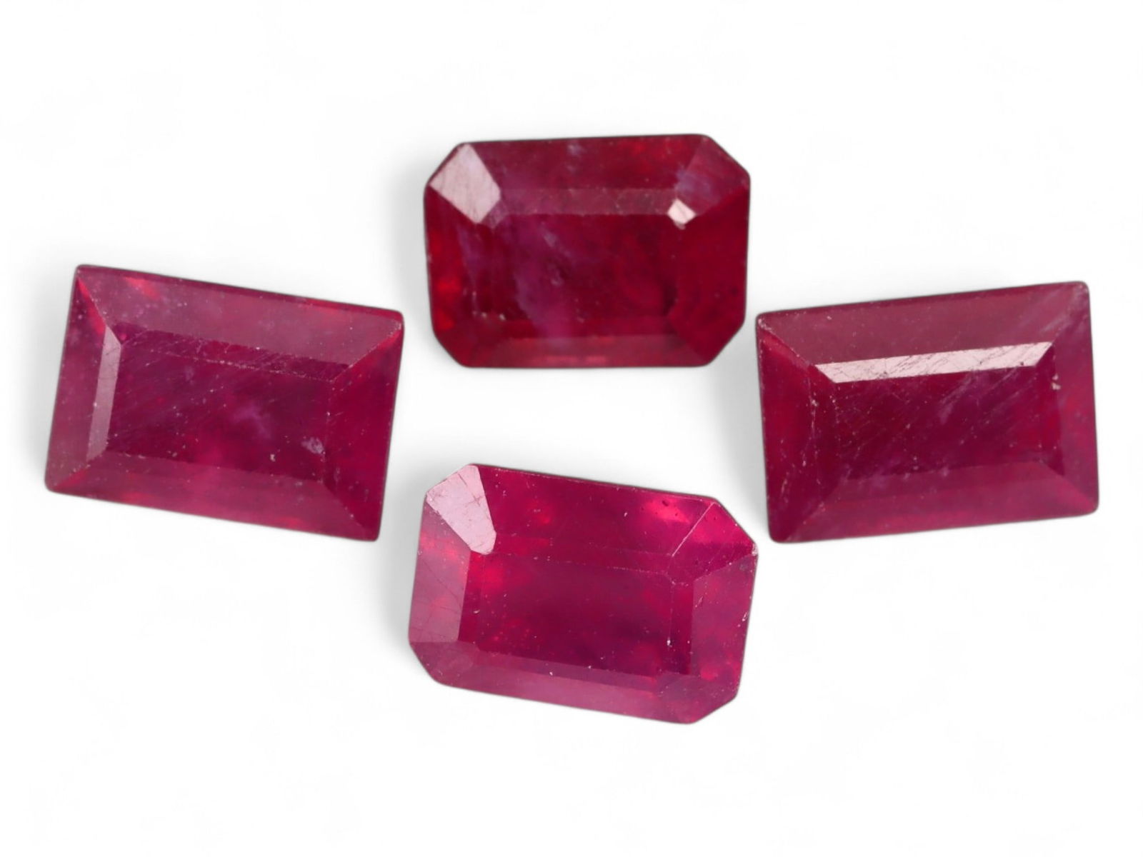 6.31 Carats Deep Red Ruby Rectangle Lot - Natural African Stones, 7-7.5mm (1 of 1)