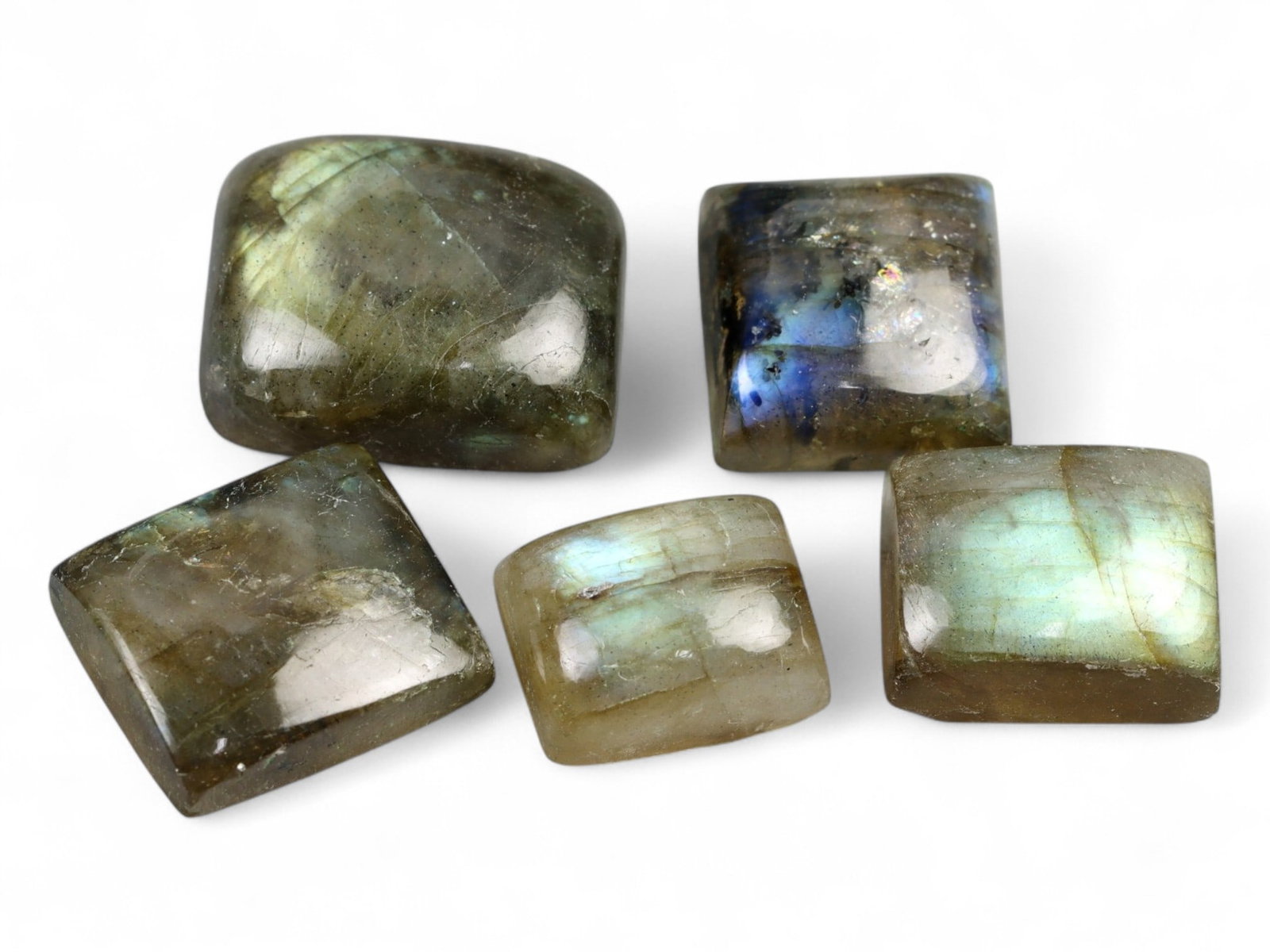 33.28 Carats Iridescent Labradorite Rectangular Lot - Natural Madagascar Stones, 10-14mm (1 of 1)