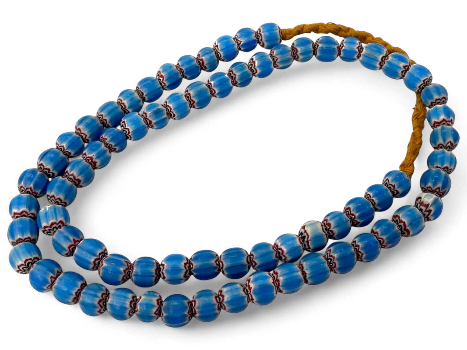 Antique Venetian Chevron Glass Trade Bead Strand, c. 19th Century, 86g (1 of 1)