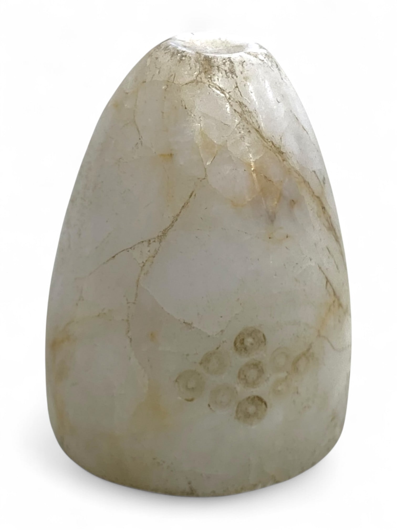 Ancient Bactrian Cone-Shaped Marble Idol Amulet with Dot Cluster Motif, 3rd-2nd Millennium BCE, 69g (1 of 2)