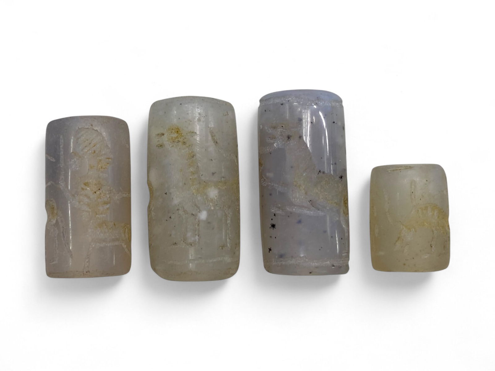 Ancient Near Eastern Chalcedony Cylinder Seals (Set of 4), 36g (1 of 1)
