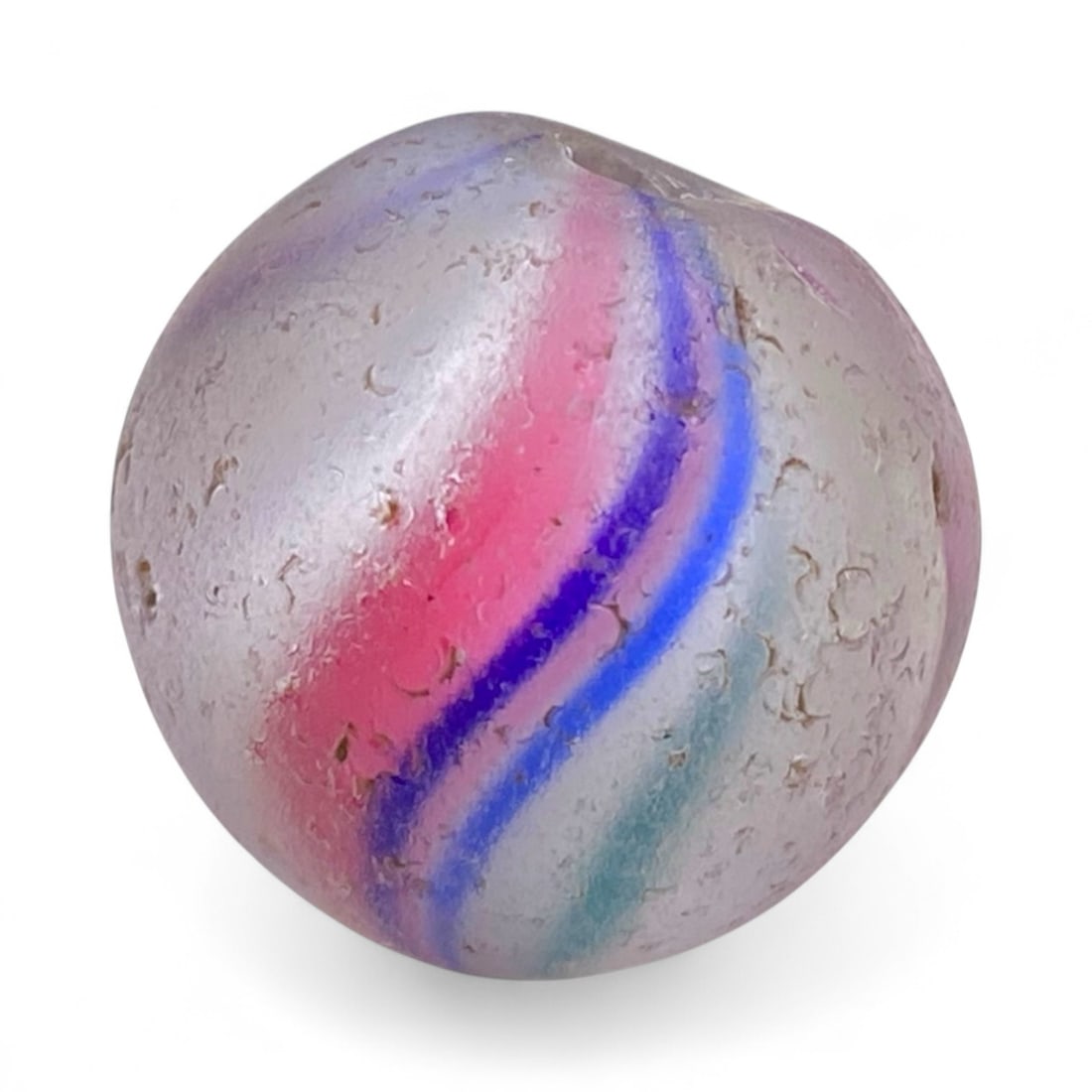 Antique German Swirled Marble Glass Bead, Handcrafted Toy, c. Early 20th Century CE, 10g (1 of 3)