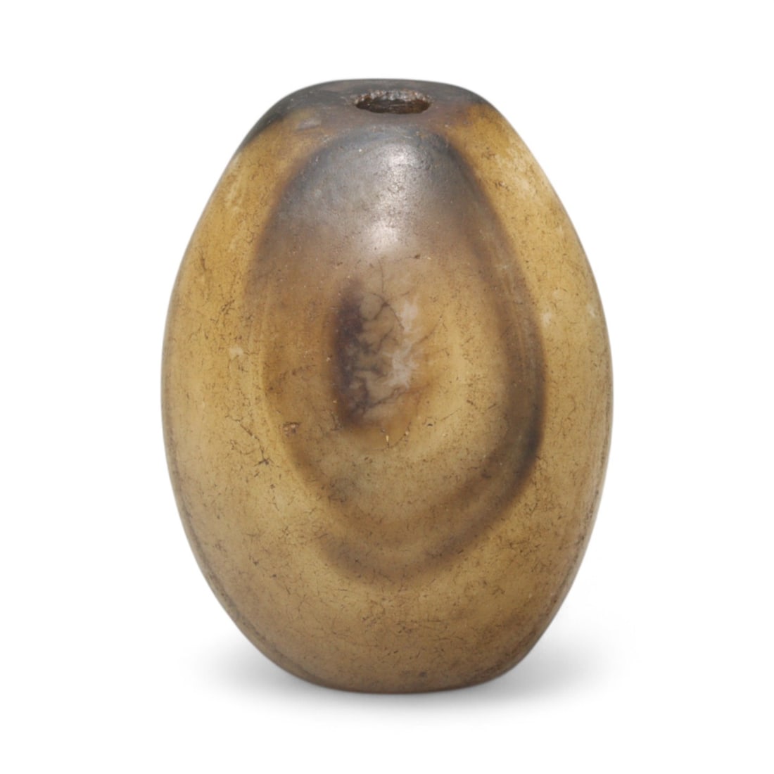 Ancient Medieval Seljuk Banded Agate Spiritual Pendant Bead, c. 11th-14th Century CE, 2cm, 10.7g (1 of 3)