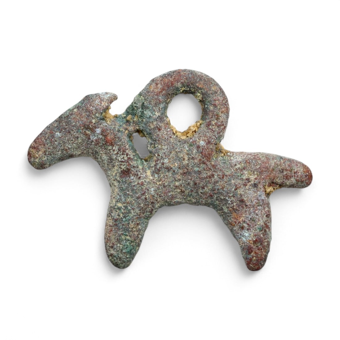 Ancient Luristan Bronze Goat Amulet, Iron Age, c. 1200-800 BCE,2.3cm, 2.3g (1 of 2)