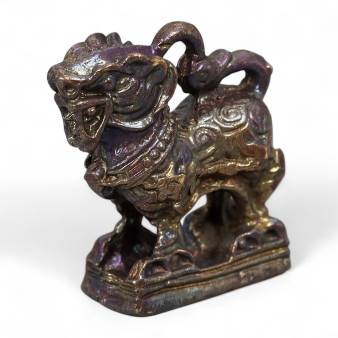 Antique Thai Guardian Singha Lion Bronze Amulet, Rattanakosin Era, 18th-20th Century, 10g (1 of 3)