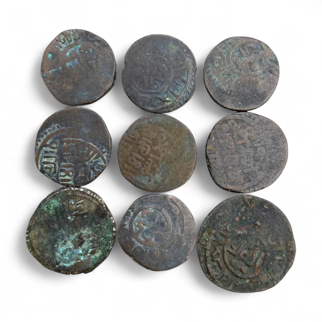 Ancient Mongol and Golden Horde Islamic Bronze-Silver Coin Group, c. 13th-15th Century CE, 26g (1 of 1)