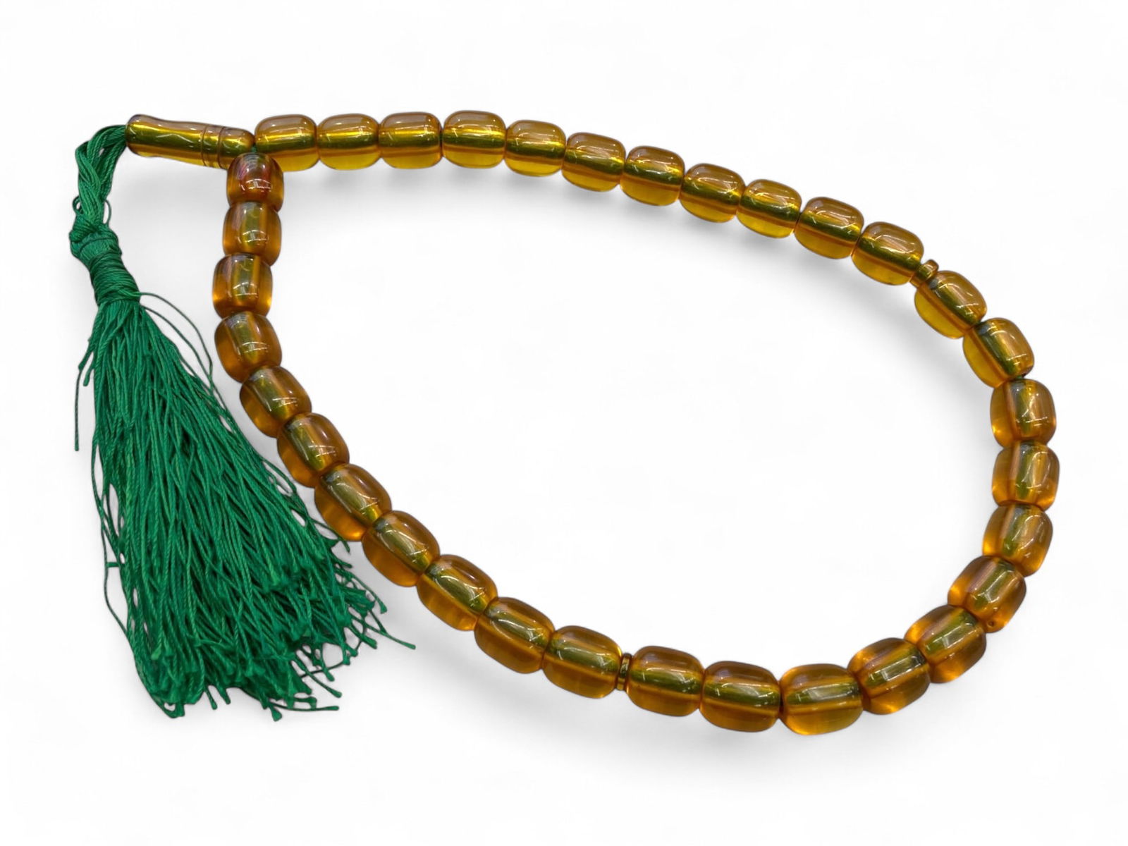 Vintage Himalayan Amber Prayer Bead Necklace, 20th Century, 88g (1 of 2)