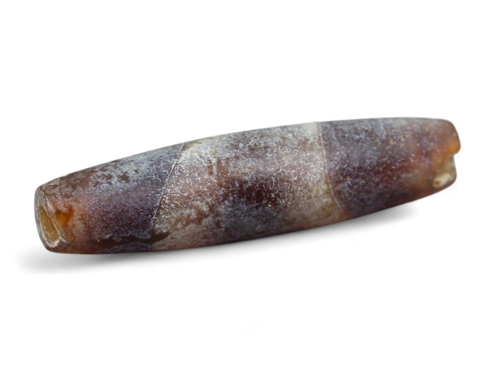 Ancient Persian Banded Agate Bead, Parthian-Roman Period c. 1st-3rd Century CE, 2.3cm, 1g: This elegant banded agate bead, originates from Persia during the Parthian-Roman cultural horizon of the 1st-3rd century CE. Agate, with its natural striations and layered beauty, was one of the most 