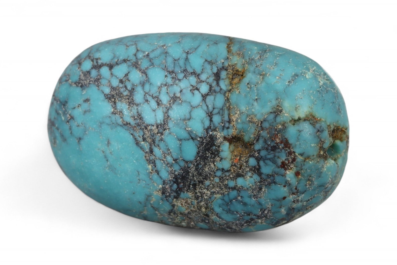 Antique Tibetan Mala Prayer Turquoise Amulet Bead, c. 18th-19th Century, 2.2cm, 7g (1 of 2)