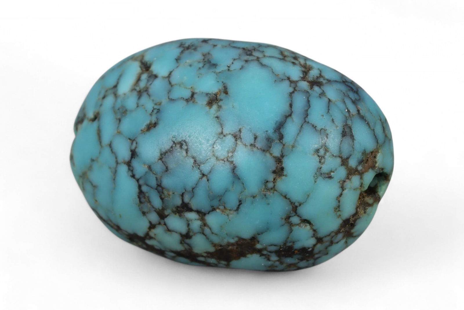 Antique Tibetan Mala Prayer Turquoise Amulet Bead, c. 18th-19th Century, 2.5cm, 7g (1 of 2)