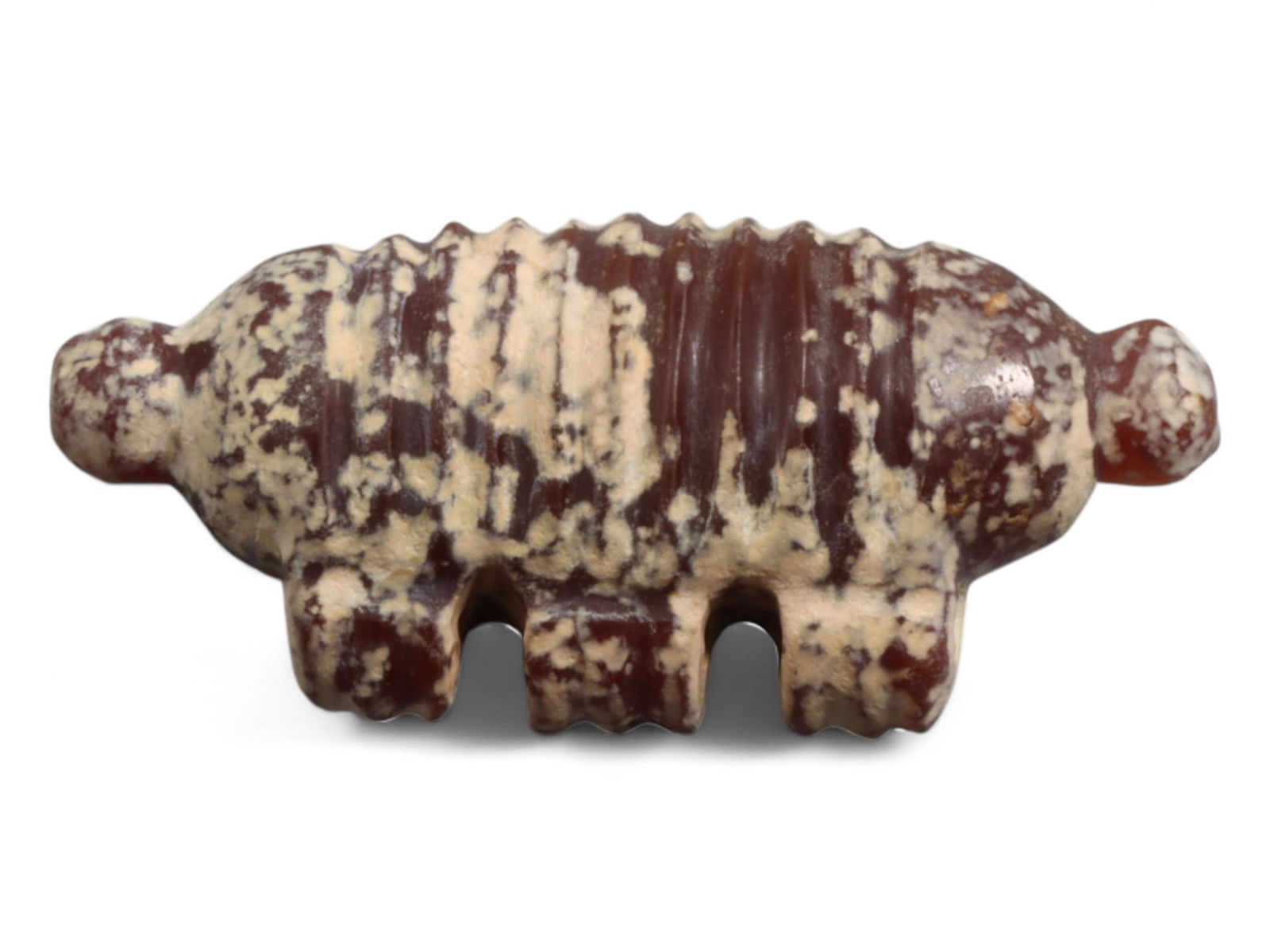 Ancient Near Eastern Carnelian Ribbed Pendant Amulet, c. 2nd-1st Millennium BC, 3.6cm, 8g (1 of 2)